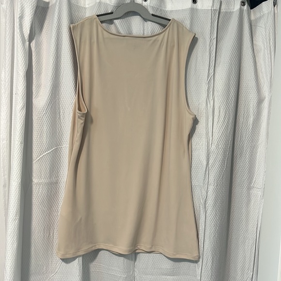 DKNY Sleeveless Shell Top Size L Creamy Beige Tan - Picture 2 of 5